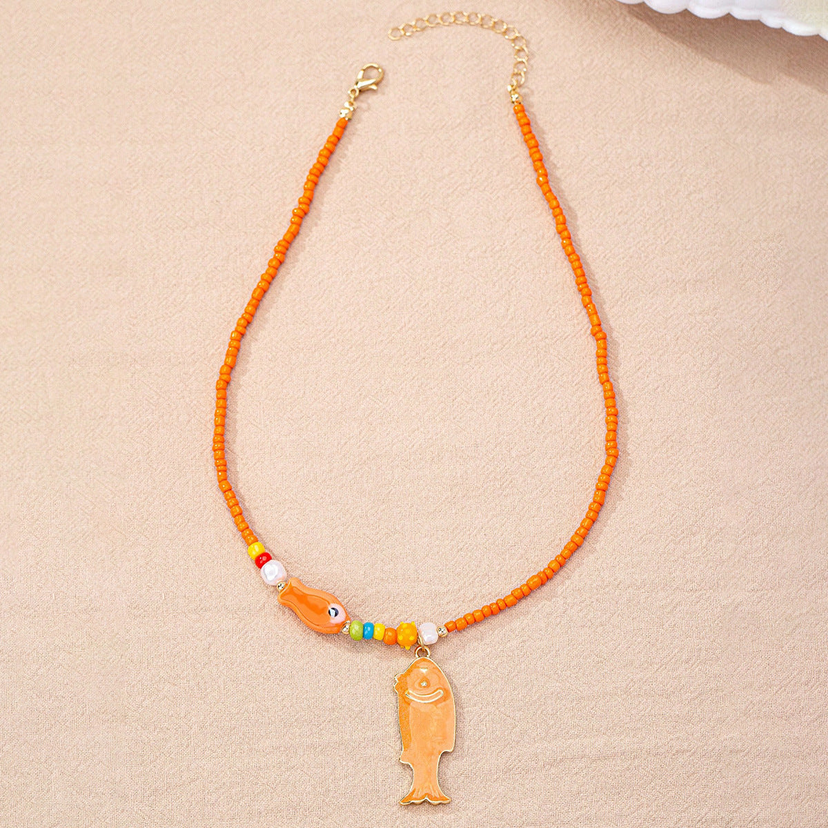 Wholesale Bohemian Glass Bead Fish and Starfish Pendant Necklace