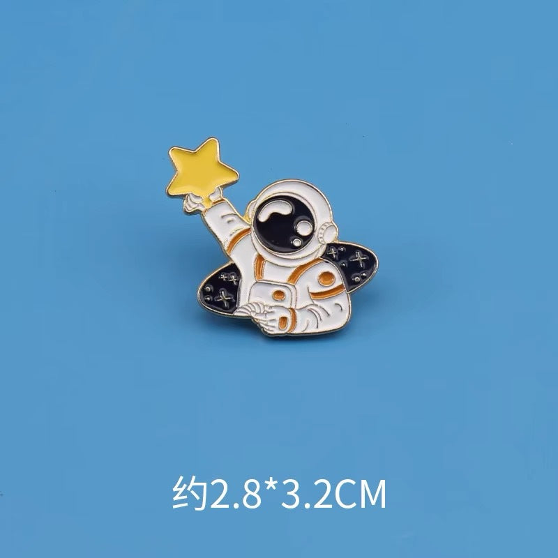 Wholesale Astronaut Brooch  Cute Space Planet Astronaut Metal Brooch