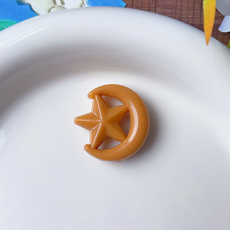 Wholesale 5pcs/pack  Acrylic through-hole star and moon shaped beads  Acrylic Beads