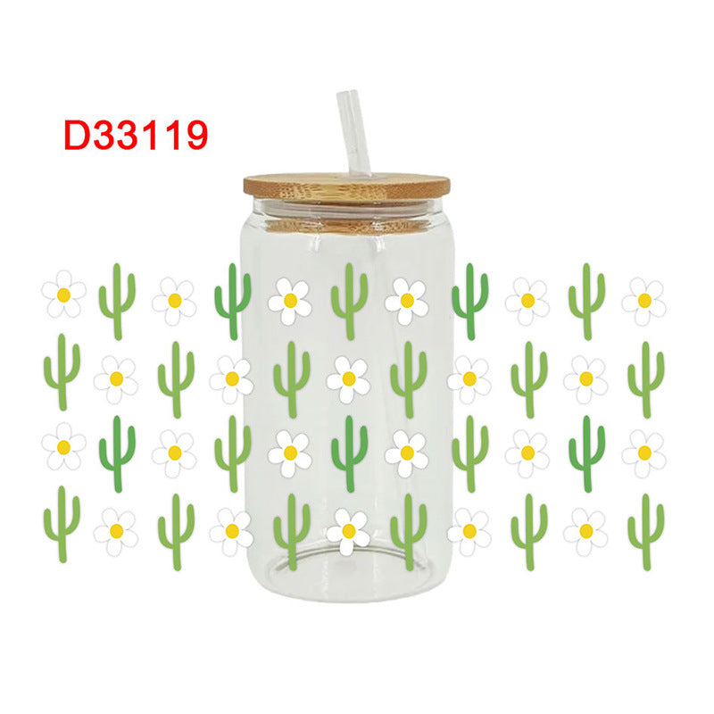 Wholesale Purple and black Pattern 16oz Cup UV DTF Wraps