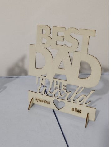 Wholesale Father's Day and Mother's Day Wooden Hollow Decorations