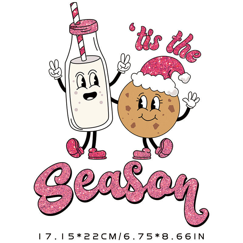 Wholesale  Christmas Hot Stamping Pattern Sticker T-shirt Printing Hot Stamping Heat Transfer in stock Pattern Hot Stamping