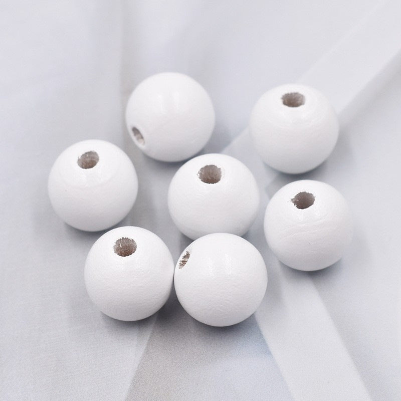 Wholesale 10PCS Christmas Wooden Beads New Year Bell Printed Wooden Beads