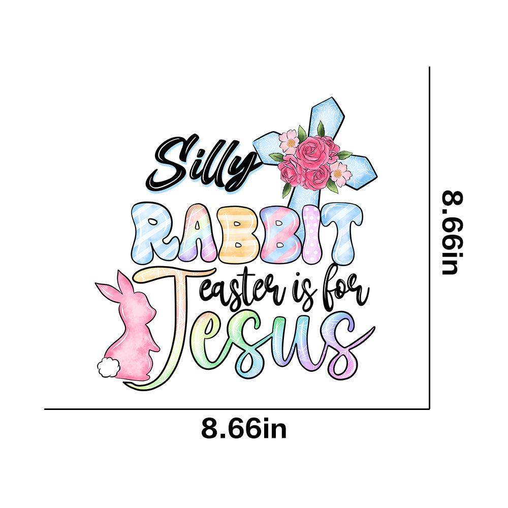 Wholesale 10pcs Easter letter cartoon rabbit car UV DTF Ready to Press Transfers Wraps