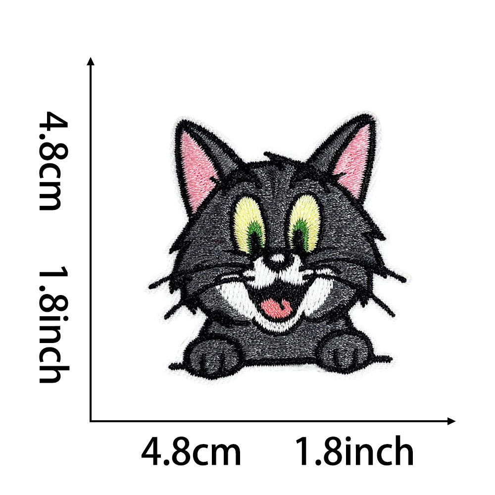 Wholesale 10Pc Cute Cat Embroidery Patches Iron On Adhesive Appliques With Fun Cat Expressions For Coats And Casual Decor OLY Exclusive