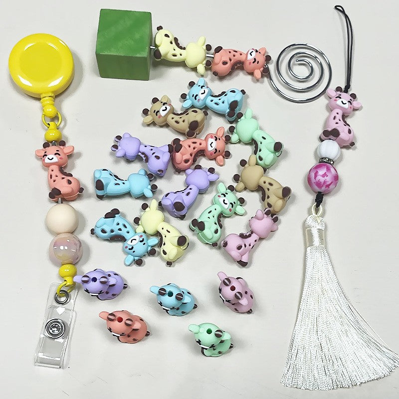 Wholesale 10pcs Giraffe Silicone 3D Glue Beads DIY Focus Beads