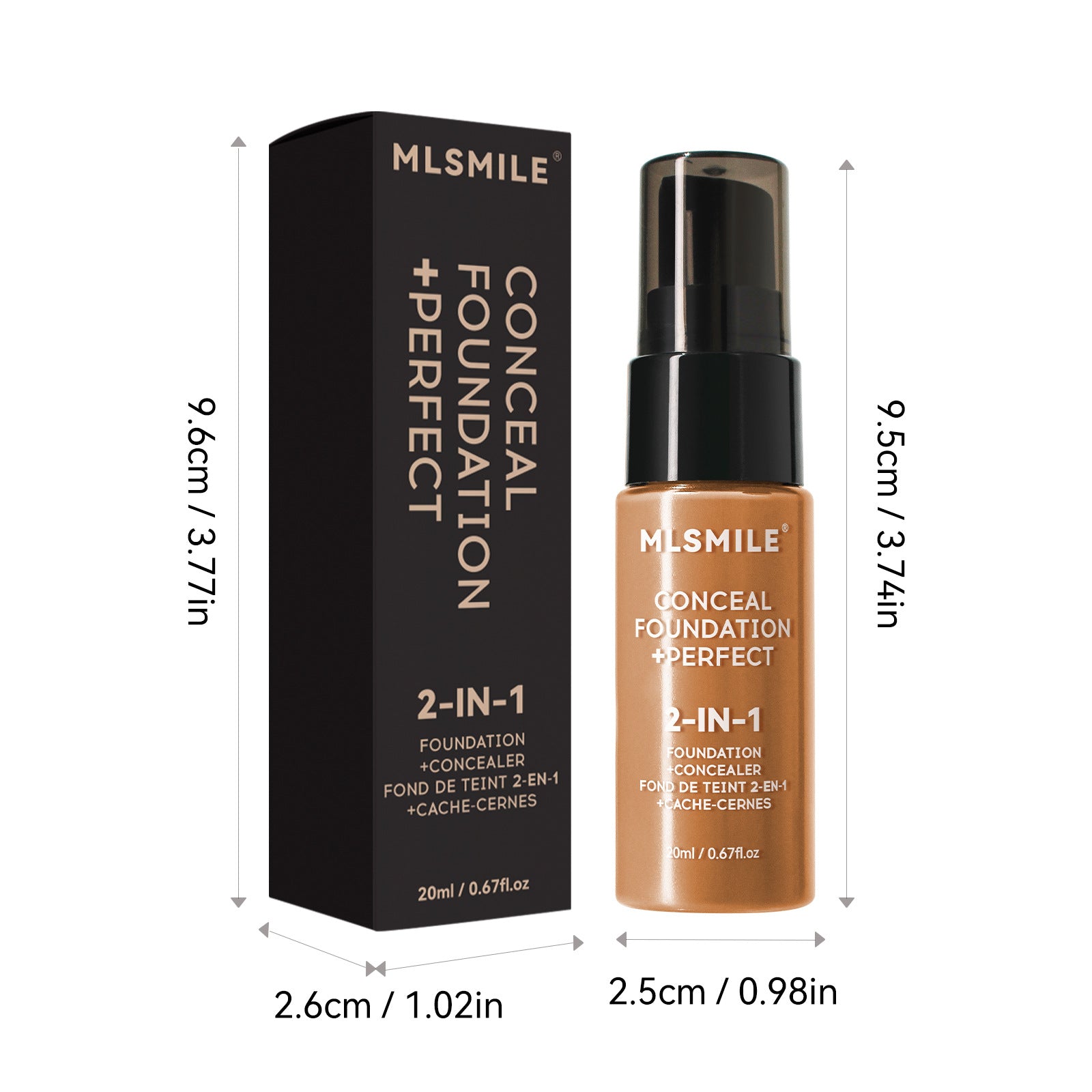 Wholesale MLSMILE Liquid Foundation Lasting Waterproof and Sweat-proof, Easy To Open The Oil Control Concealer Foundation