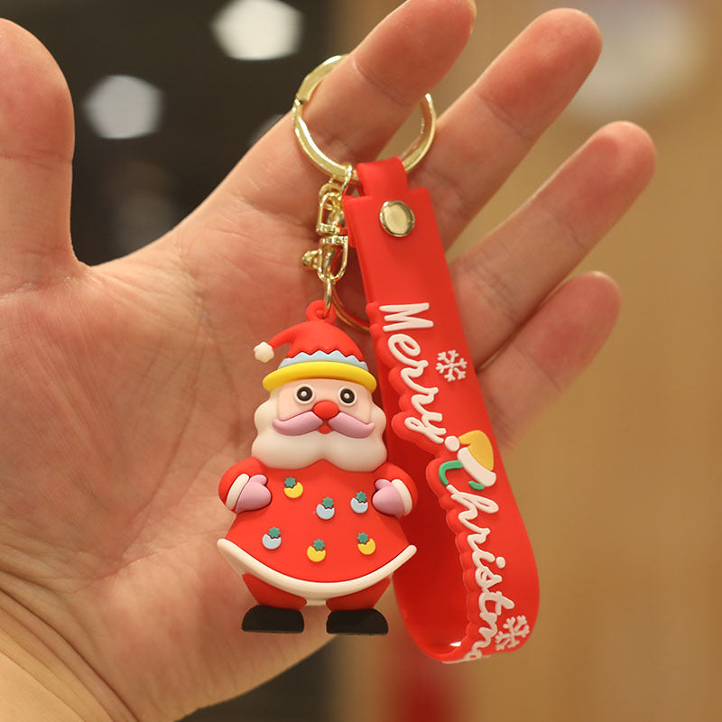 Wholesale Christmas Doll Cartoon Rubber Keychain