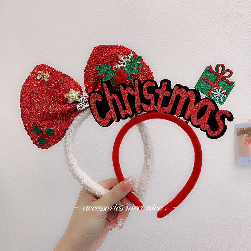 Wholesale 2023 Christmas Sequin Bows Fabric Headband