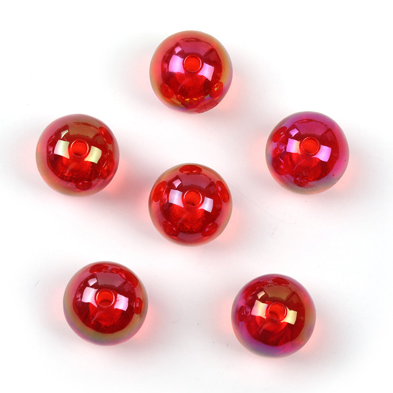 Wholesale 100pcs 16mm Acrylic Color UV Electroplating Round Beads Diy Jewelry Accessories Beads