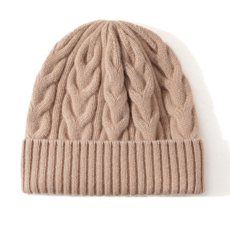 Wholesale Autumn and Winter Thick Warm Sheep Wool Beanie