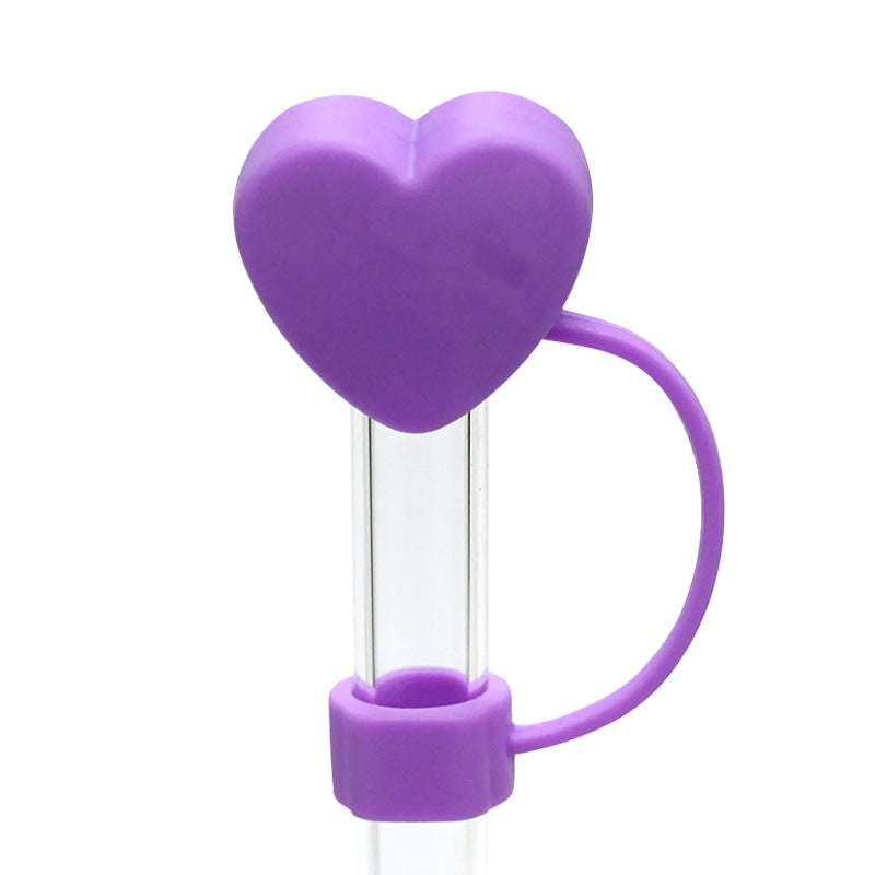 Wholesale Random 100pcs 3D color love 10MM dust plug straw accessories