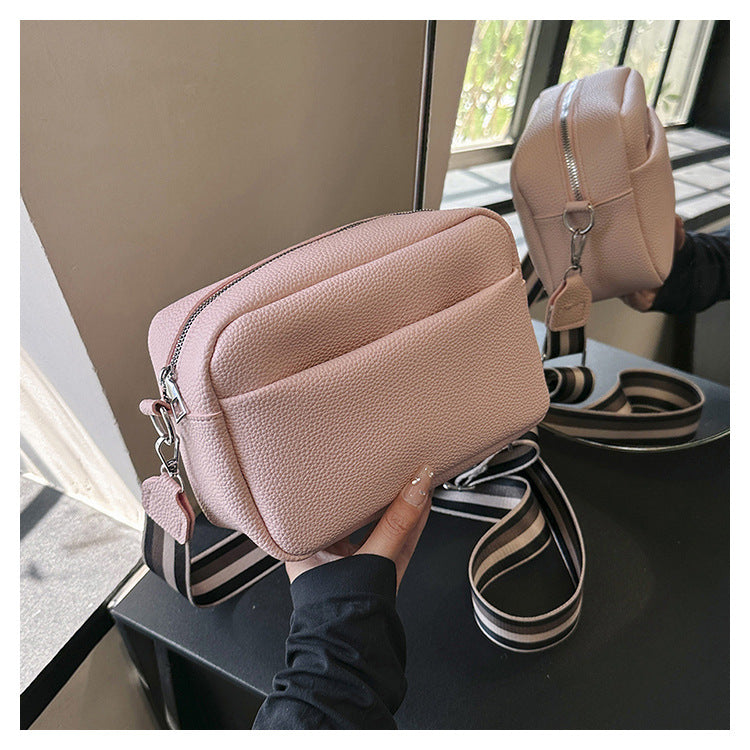 Wholesale PU Broadband Shoulder Bag Messenger Small Square Bag