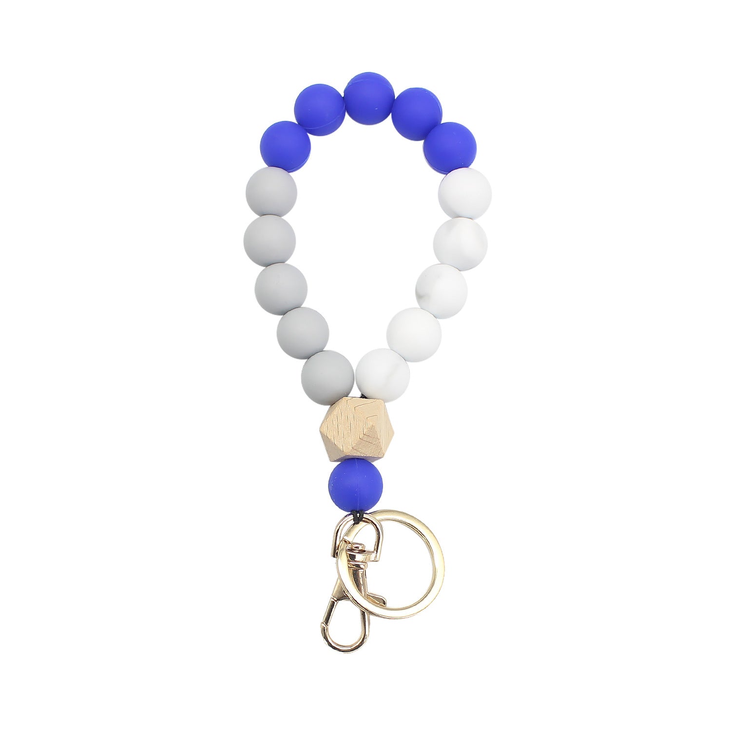 Wholesale Silicone Color Beaded Bracelet Keychain