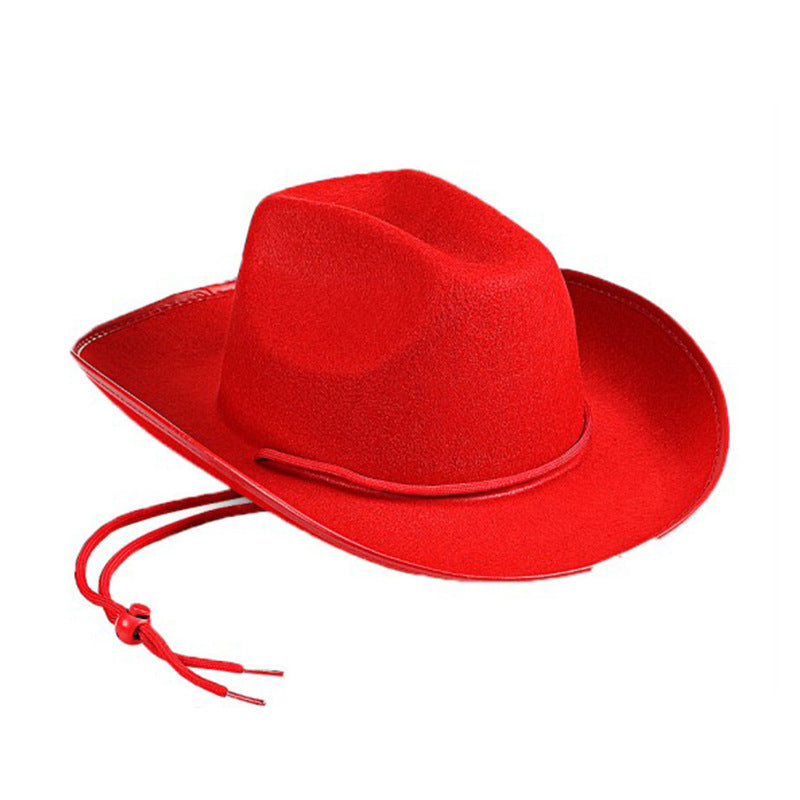 Wholesale White hemmed heavyweight rope buckle Dick western cowboy hat