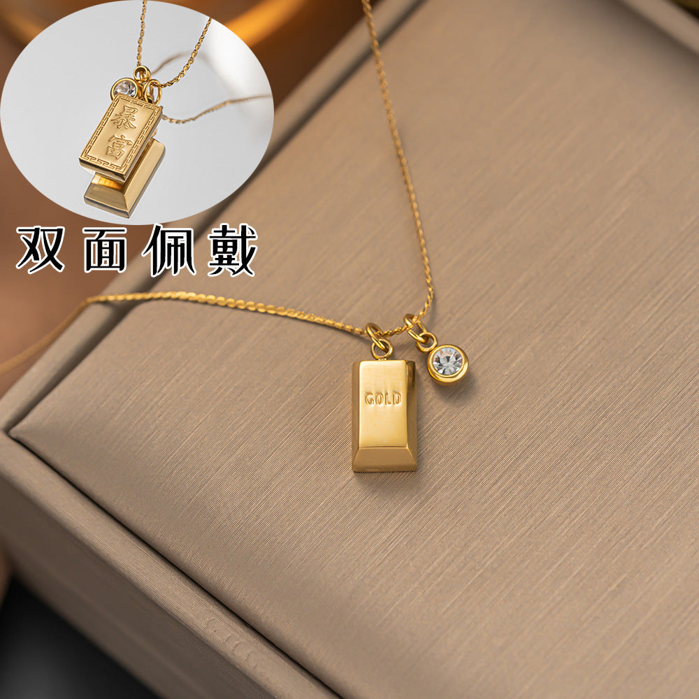 Wholesale Non-fading Gold Plated Titanium Steel Necklace Clavicle Chain