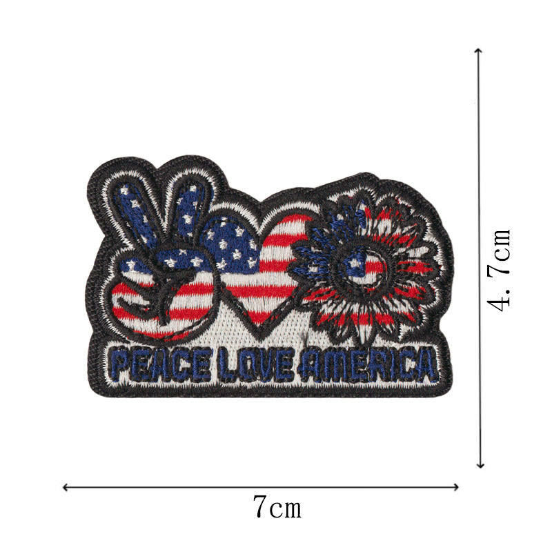 Wholesale Decorative Embroidered Patches 50 Piece Set With Liberty Bell Statue Of Liberty American Flag Design For Towels