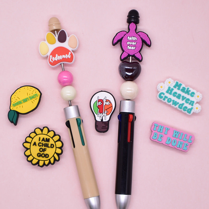 Wholesale Random 100pcs phrase cartoon cross Focal Beads