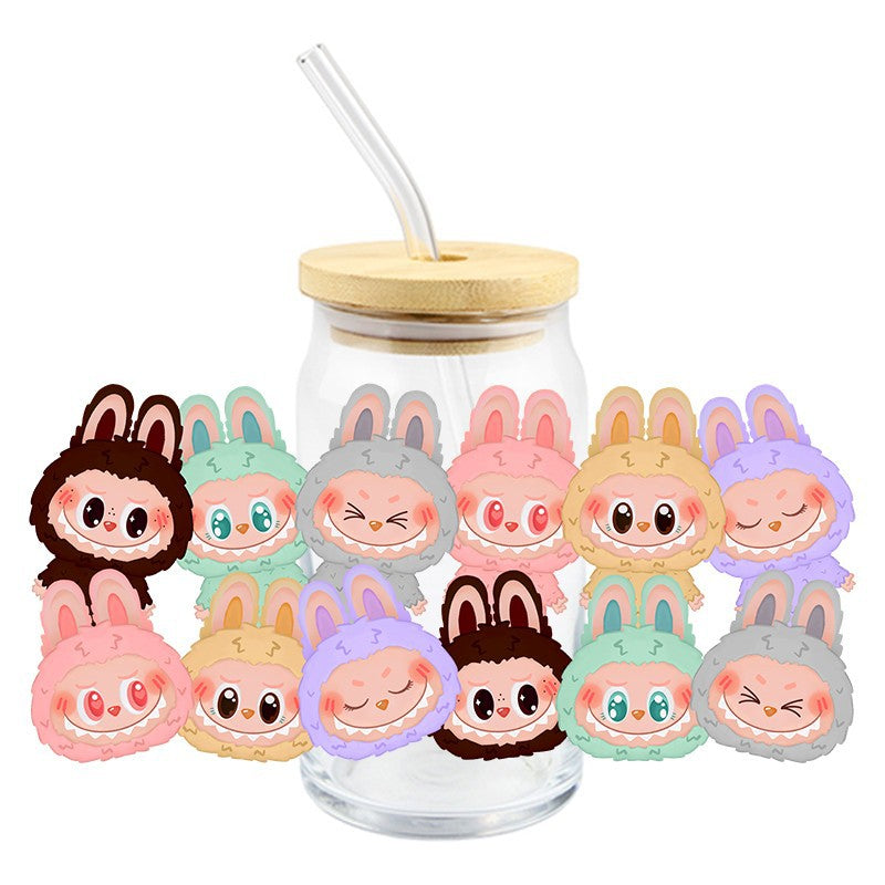 Wholesale 5pcs Colorful cute cartoon 16oz Cup UV DTF Wraps