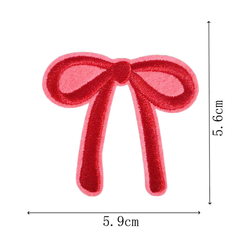 Wholesale Red Bow Embroidery Patch Set Of 9 For DIY Hair Clips And Towel Applique Fashion Accessory
