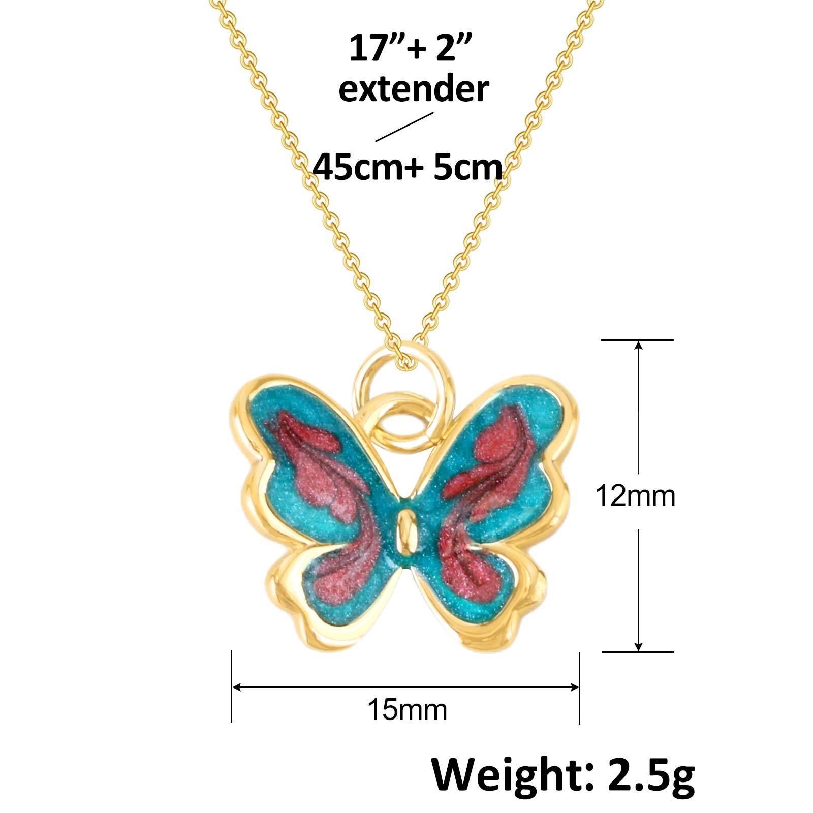 Wholesale Trendy Butterfly Pendant Necklace For Women Gold Plated Copper Purple Sweater Chain Jewelry Accessory