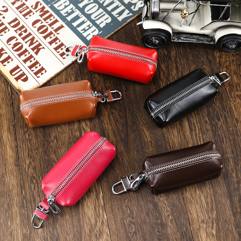 Wholesale 3pcs Cowhide key storage bag coin purse home car key bag