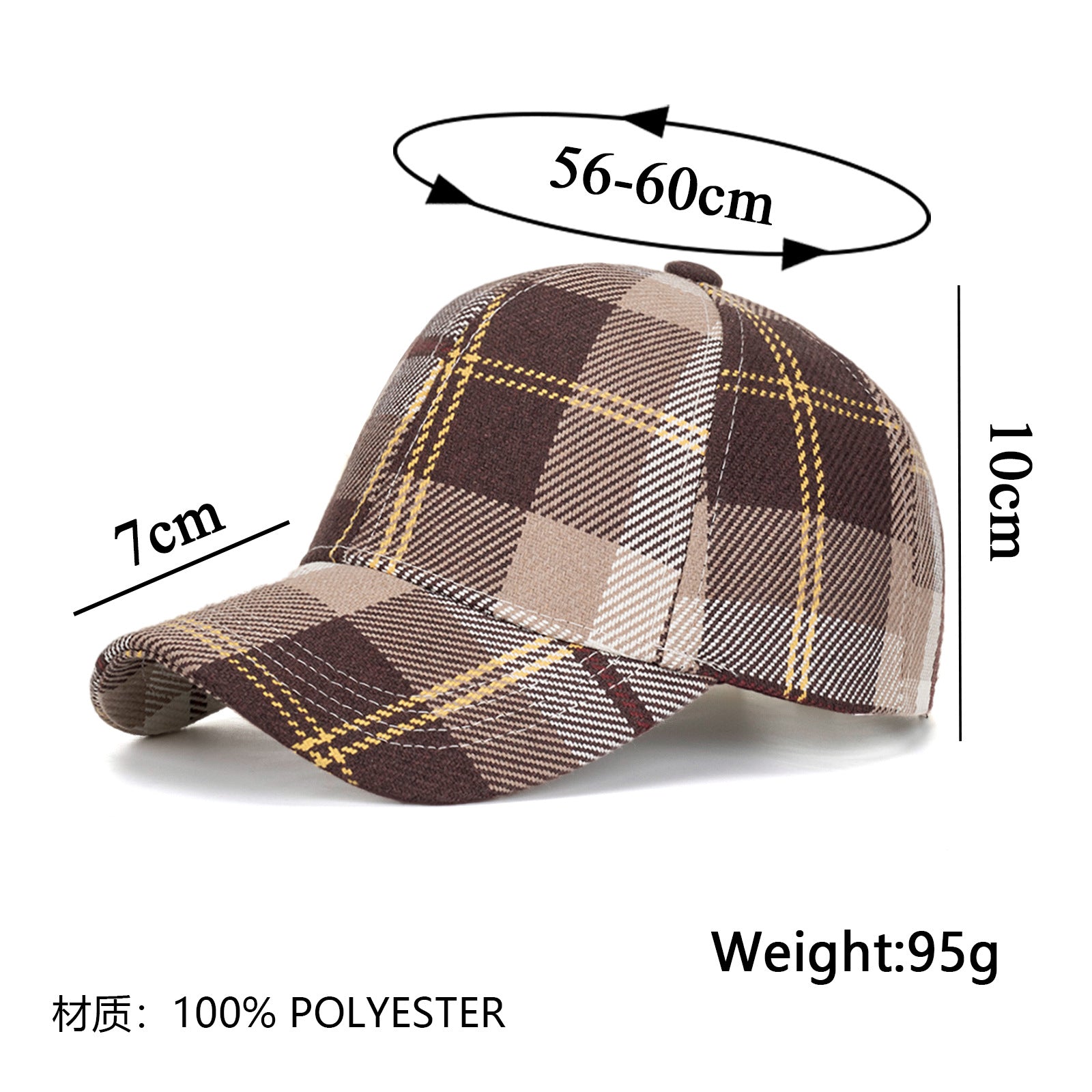 Wholesale British plaid baseball cap