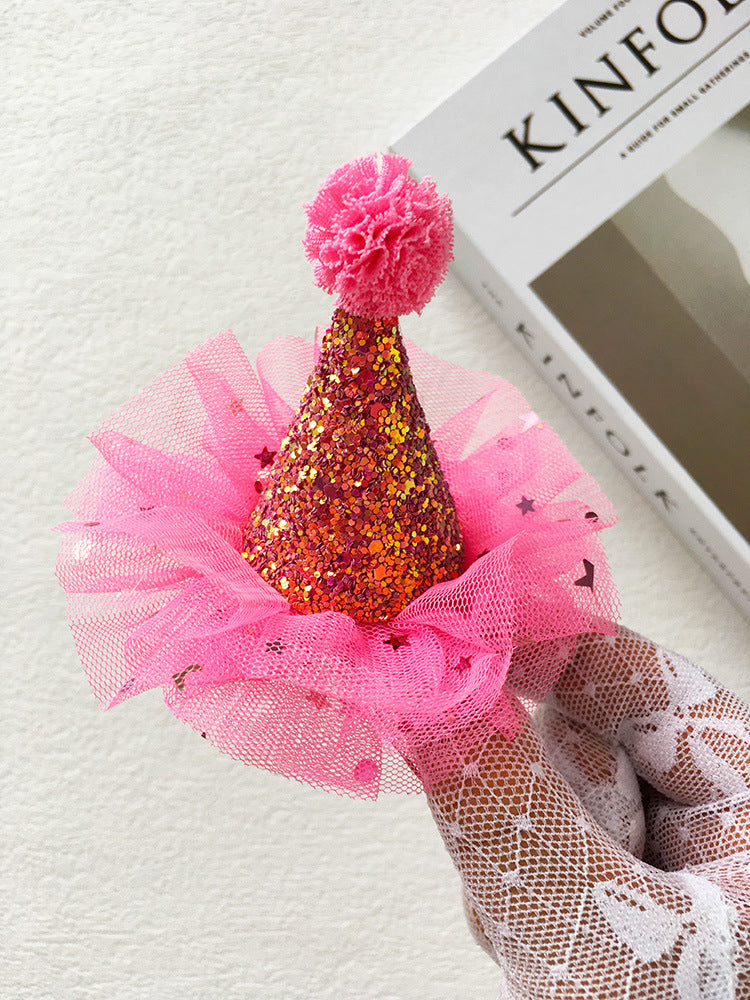 Wholesale Cute 3D Hat Hairpin Star Mesh Headdress