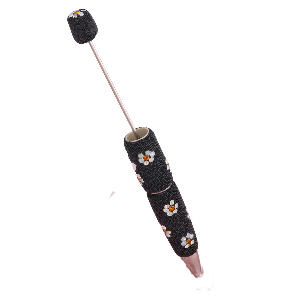 Wholesale  new creative diy beads daisy beaded pen multicolor ballpoint pen color cute cartoon pearl pen