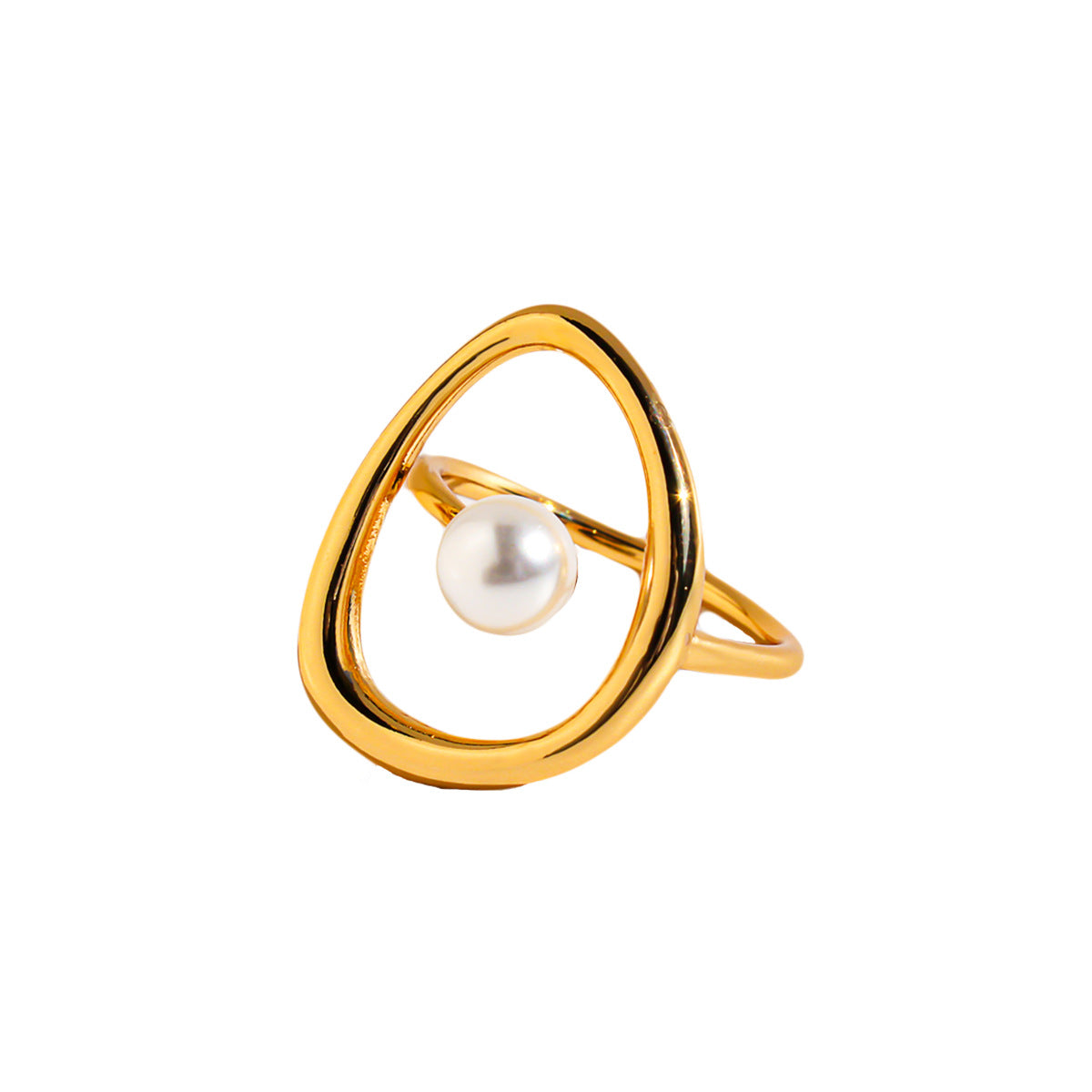 Wholesale Pearl hollow curve ring