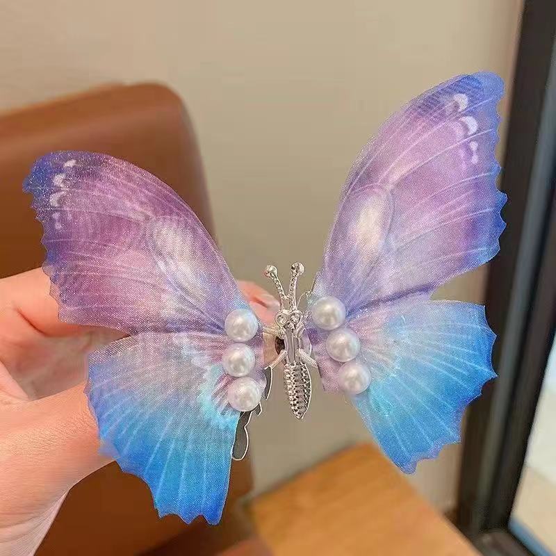 Wholesale Gradient Moving Butterfly Duckbill Clip