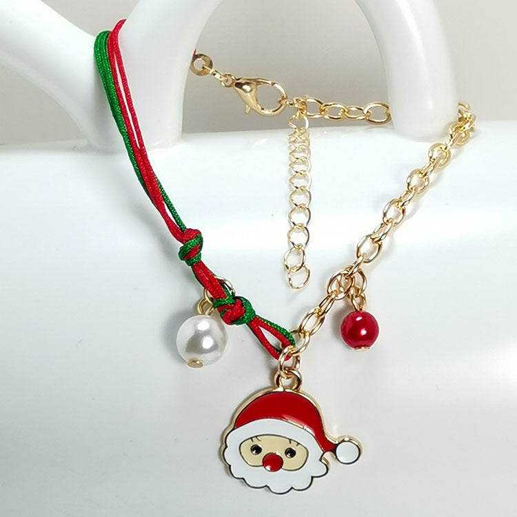 Wholesale 2PCS Christmas Elk Snowman Alloy Bracelet