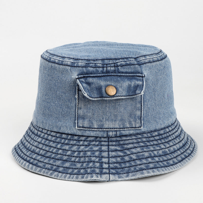 Wholesale Vintage Denim Small Pocket Washed Fashion Sunscreen Sun Hat