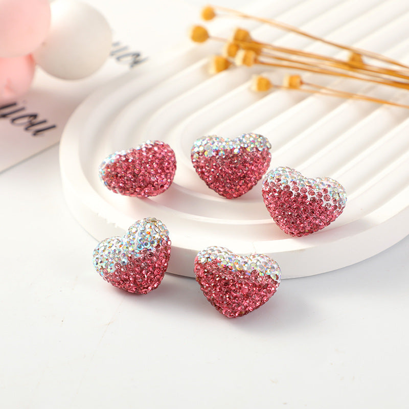 Wholesale 50PCS Valentine's Day Gradient Love DIY Rhinestone Beads