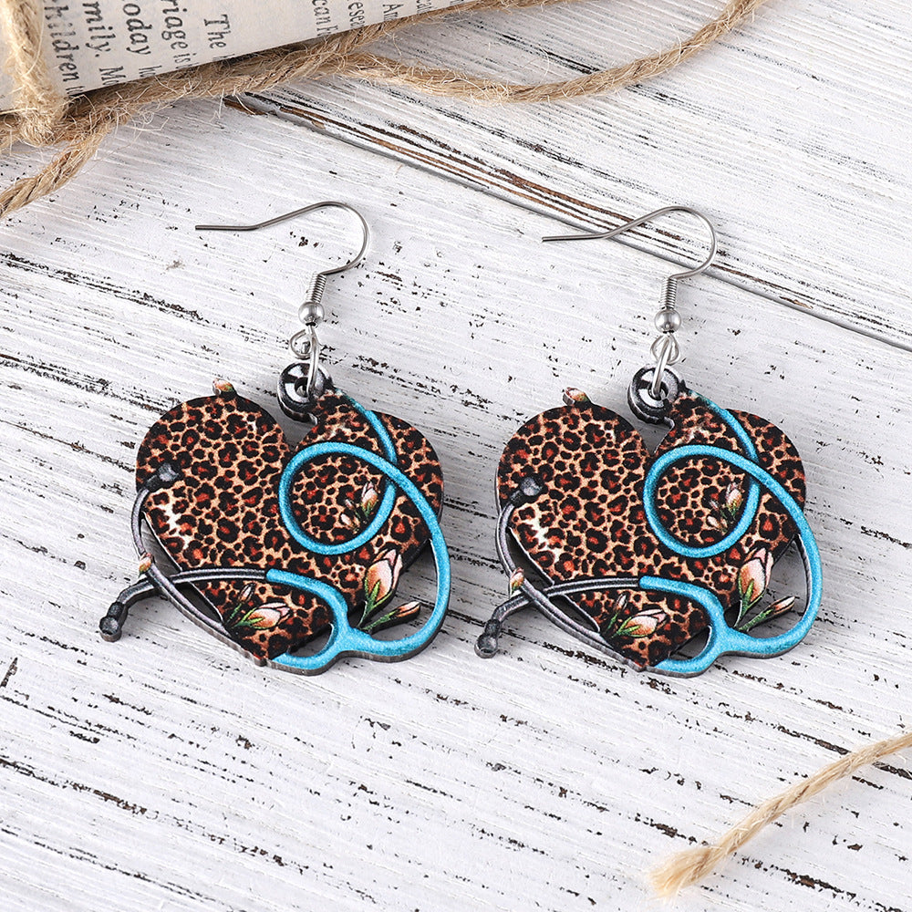 Wholesale Heart Pendant Earrings Double-Sided Earrings Gift