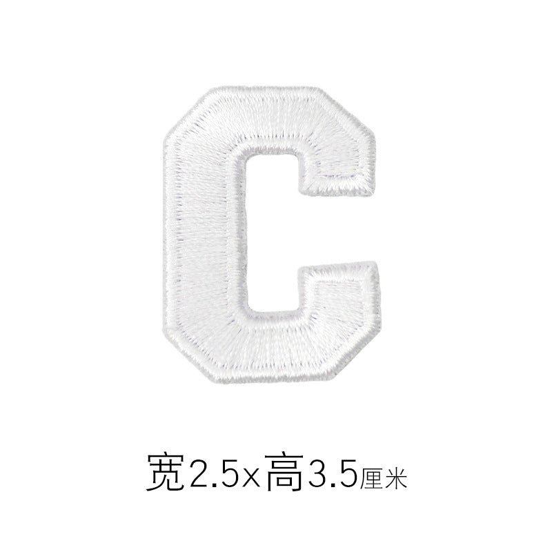 Wholesale Embroidered Letter R Patch Iron On Sew On Applique For Caps T Shirts Towels DIY Decorative Craft Supply