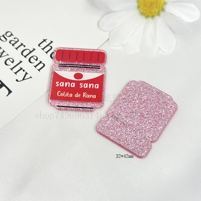 Wholesale 10pcs Cartoon Acrylic Letters Telescopic Buckle DIY Patch With