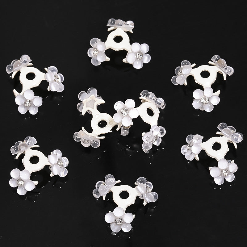 Wholesale 30pcs Heavy Point Drilled Resin Flower Center Hole Receptacle Acrylic Beads Spacer