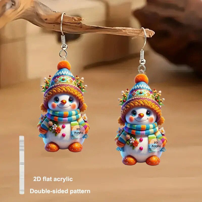 Wholesale 2026 Christmas Snowman Series Acrylic Earrings