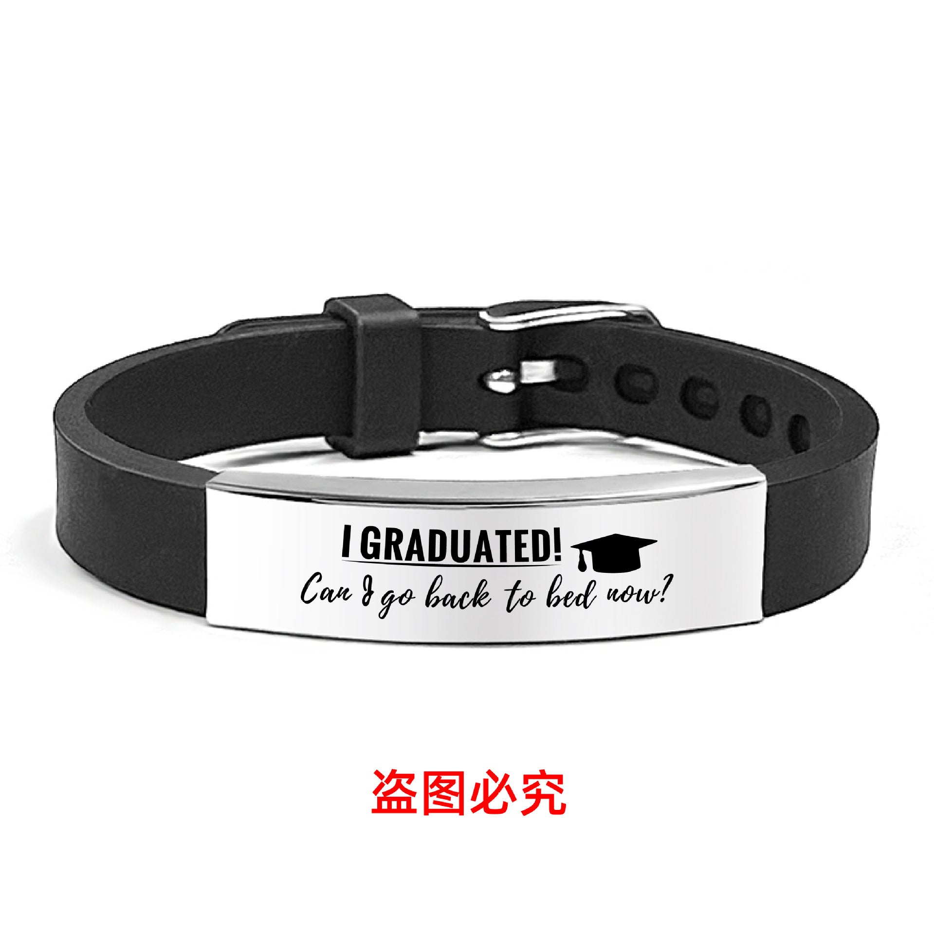 Wholesale Graduation Season Gift Engraved Stainless Steel Silicone Necklace