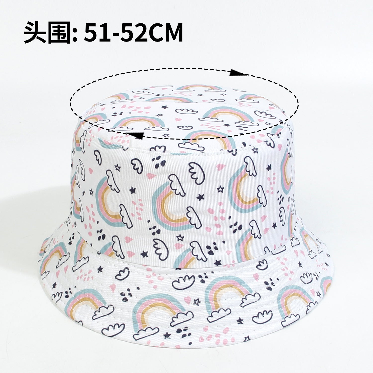Wholesale Cotton Polyester Cartoon Rainbow Kids Bucket Hat