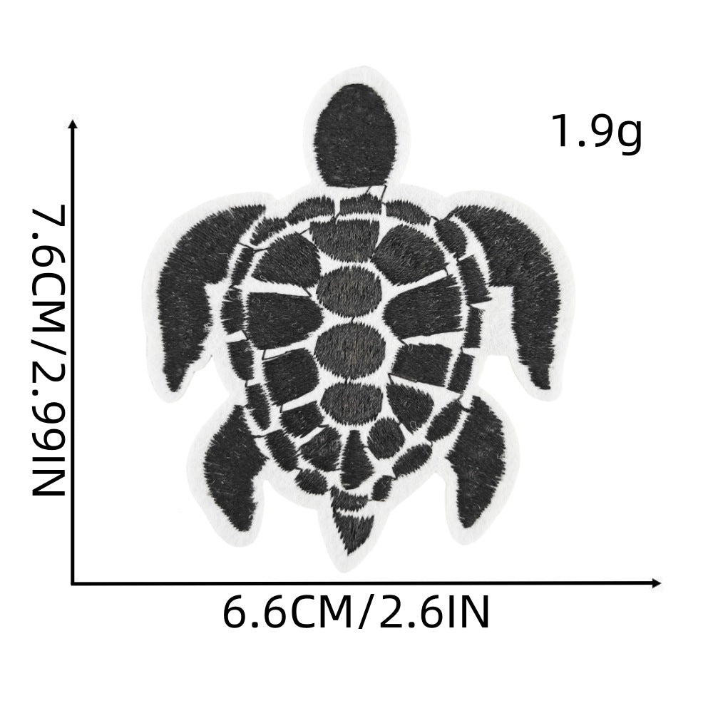 Wholesale Polyester Thread Embroidered Turtle Patch Colorful Cute Applique For Clothing Craft Supply