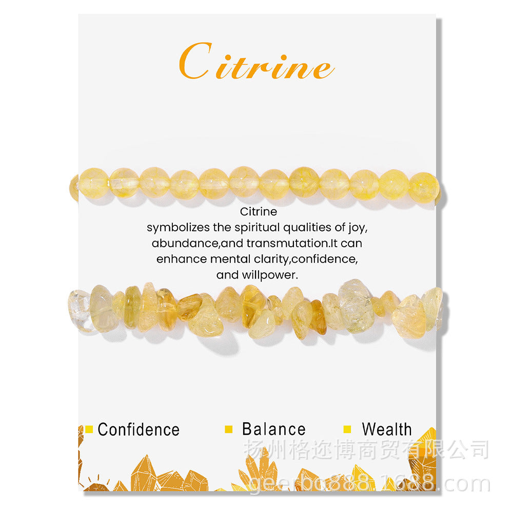 Wholesale Natural Stone Card Gravel Double Layer Bracelet