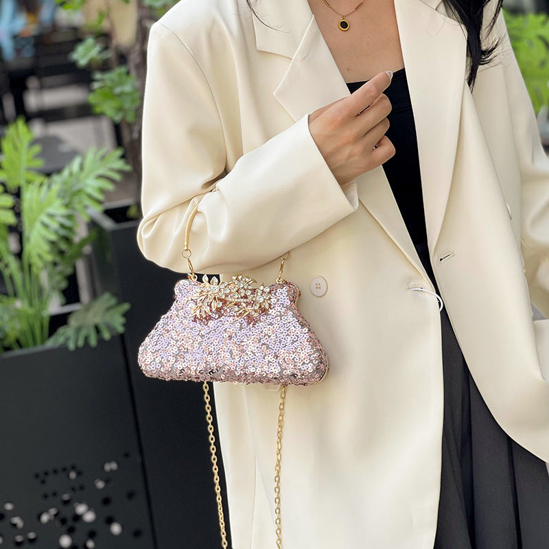 Wholesale Personalized Sequin Evening Bag  Niche Textile Shoulder Crossbody Bag