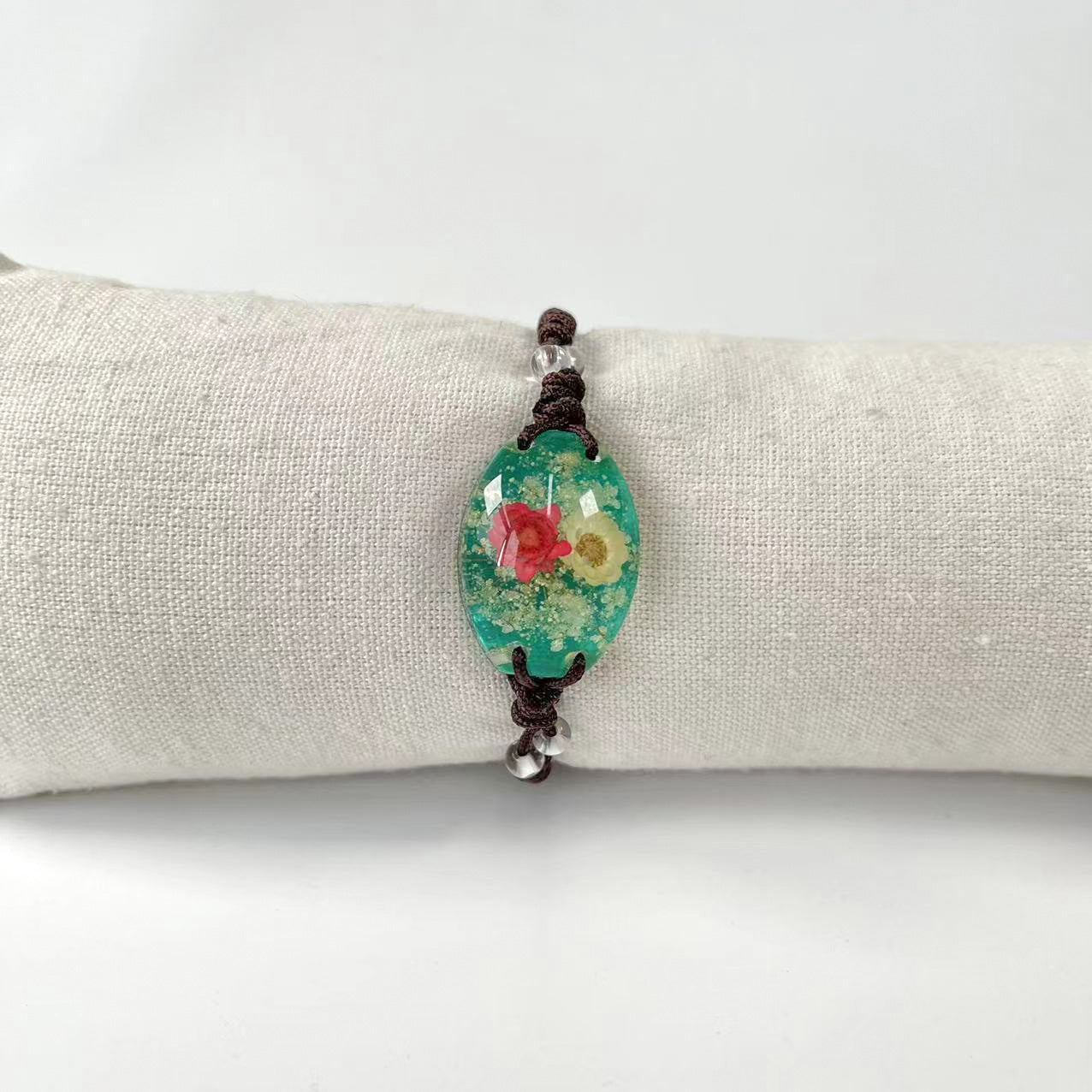 Wholesale 12pcs Handmade Epoxy Luminous Real Flower Bracelet