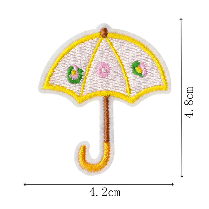 Wholesale Colorful Umbrella Design Embroidered Patches 9 Piece Set Stylish Summer Fashion Accessory Boutique Gift