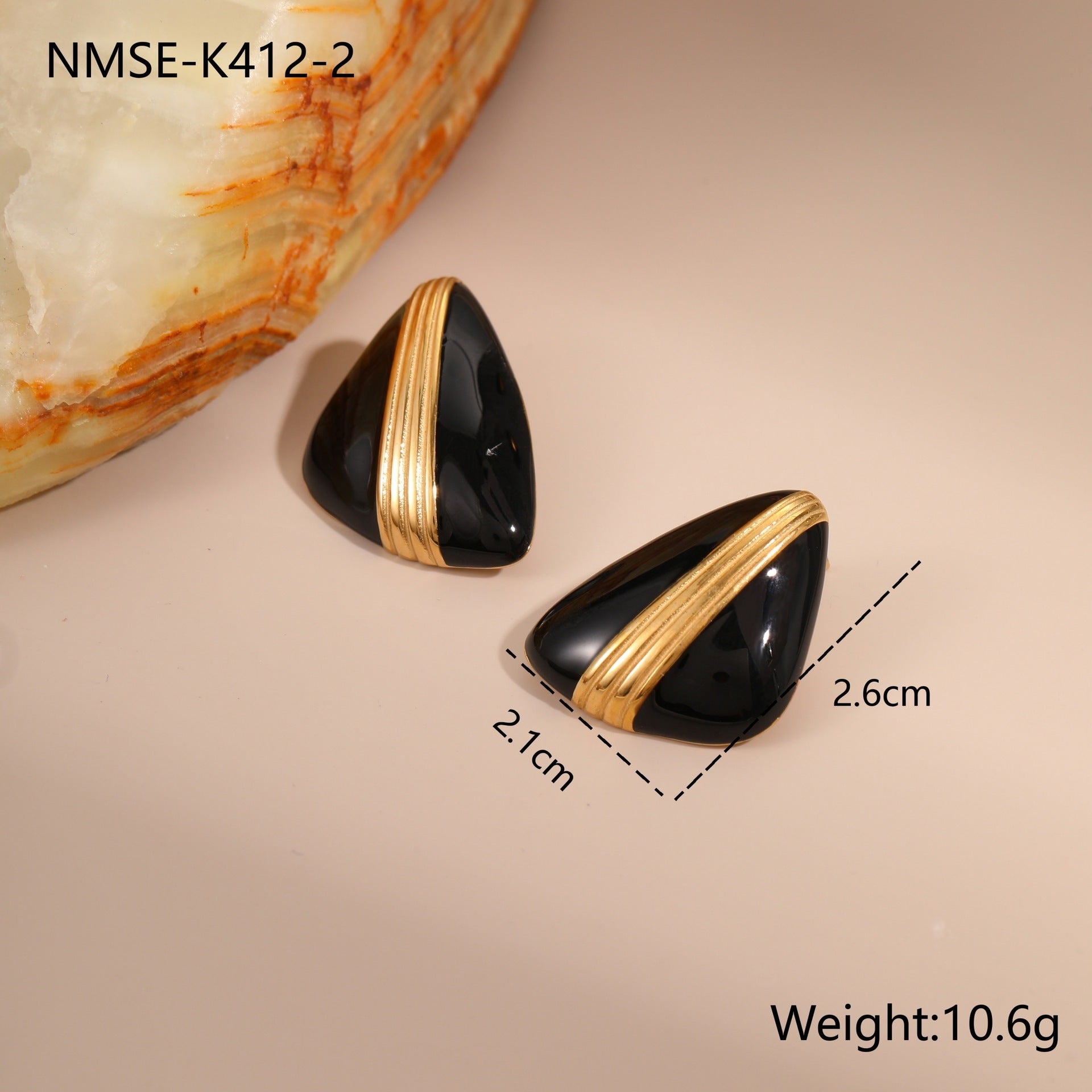Wholesale Black heart-shaped Stainless Steel Earrings
