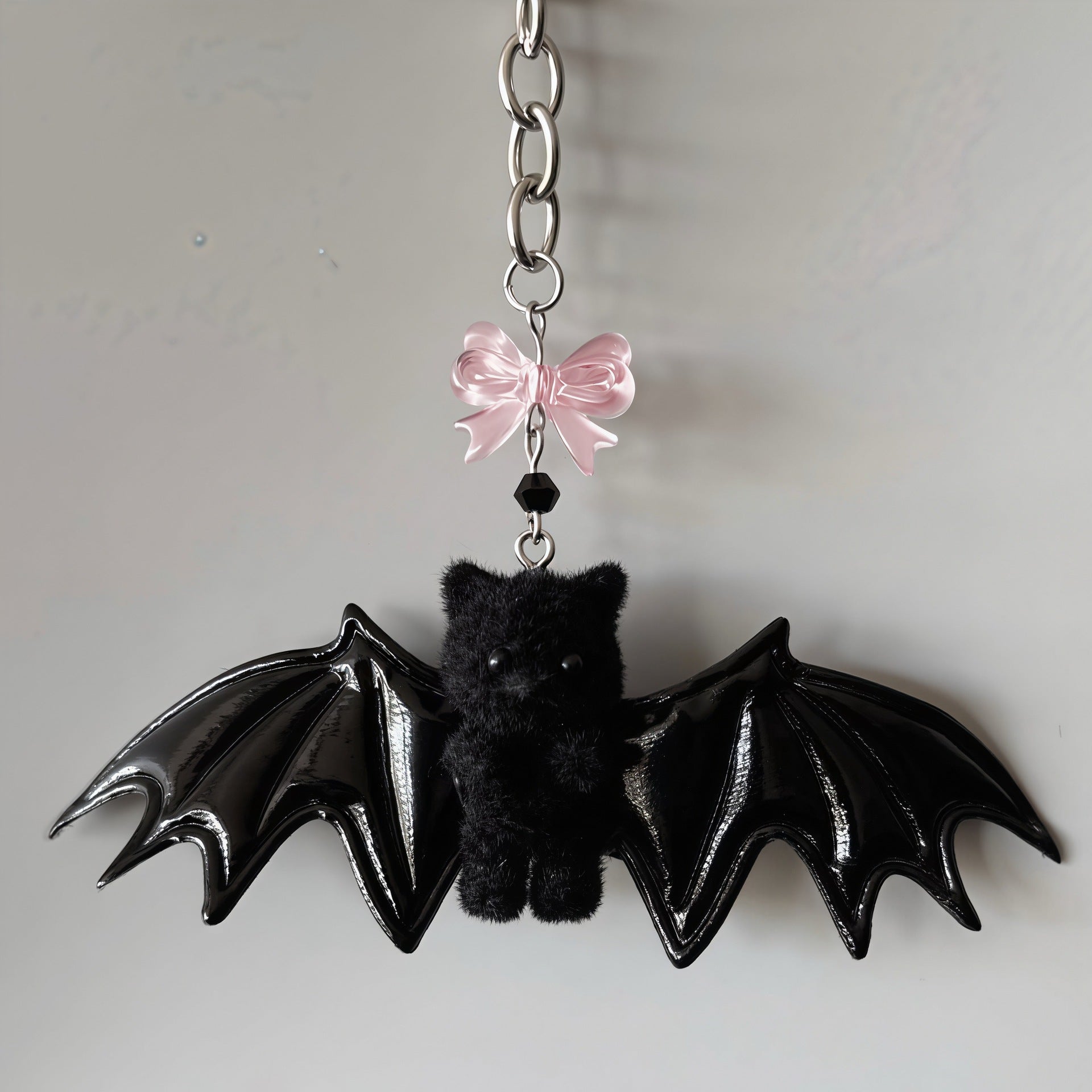 Wholesale Wool Cartoon Bear Keychain Bag Charm Cute Black And White Bat Pendant  Style Accessory For Everyday Use And Boutique Resale
