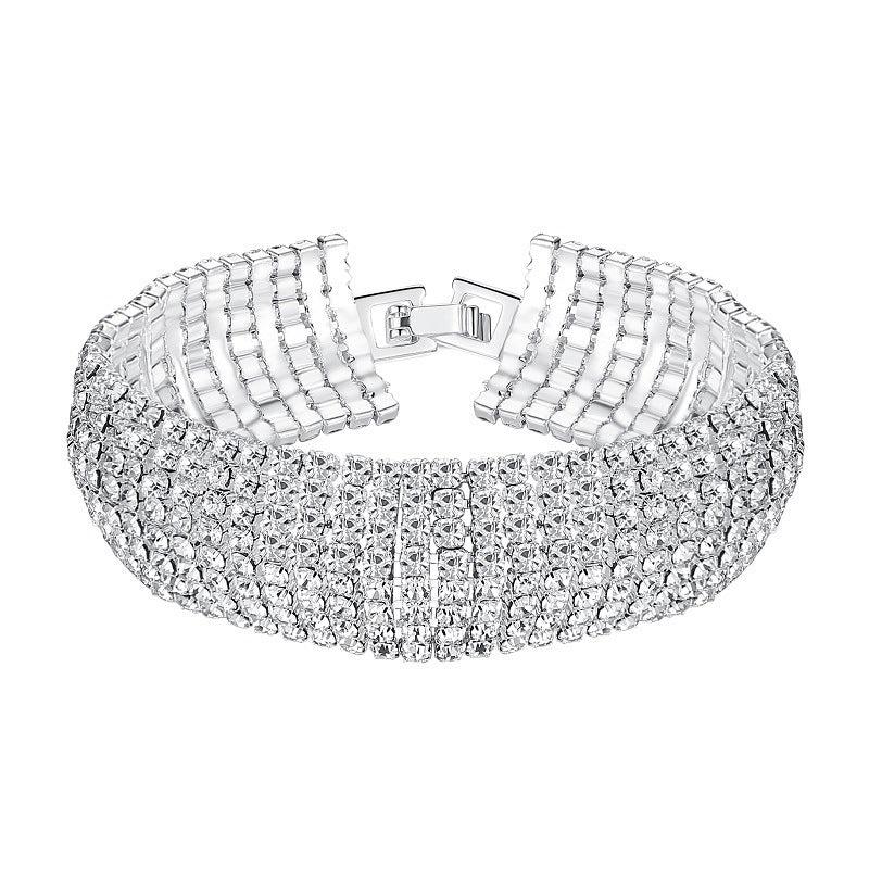 Wholesale 7 Rows Radian Diamond Bracelet