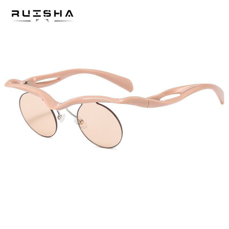 Wholesale Shaped half-frame round frame sunglasses